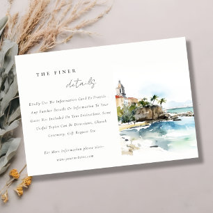 Carte D'accompagnement Détails de mariage de paysage de San Juan Porto Ri