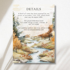 Carte D'accompagnement Détails de mariage de paysage forestier de rivière