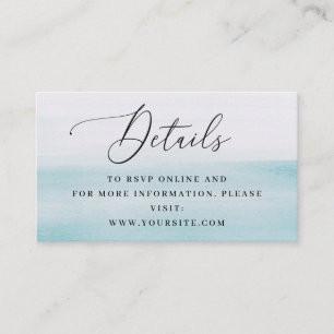 Carte D'accompagnement Détails de mariage de plage côtière. Naissance aqu