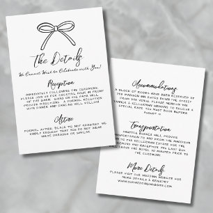 Carte D'accompagnement Détails de mariage dessinés à la main
