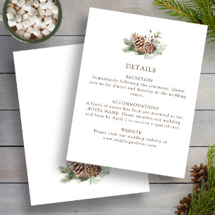 Carte D'accompagnement Détails de mariage d'hiver