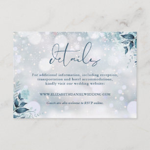 Carte D'accompagnement Détails de mariage d'hiver Florales Rustiques en F