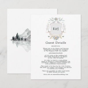 Carte D'accompagnement Détails de mariage élégant au lac de Swan Crest po