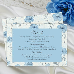 Carte D'accompagnement Détails de mariage élégant de jardin campagnard bl