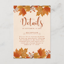 Détails de Mariage Élégants avec Feuilles d'Érable