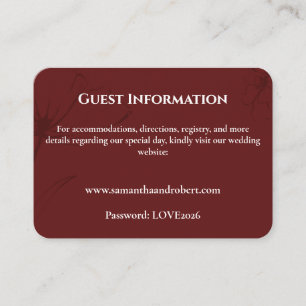 Carte D'accompagnement Détails de mariage élégants en ligne artistique fl