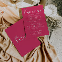 Détails de mariage élégants en rose framboise chic