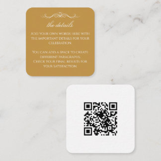 Carte D'accompagnement Détails de mariage élégants modernes or et blanc Q
