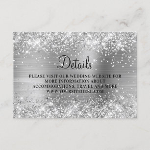 Carte D'accompagnement Détails de mariage en feuille d'argent pailletée