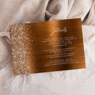 Carte D'accompagnement Détails de mariage en métal brossé cuivre