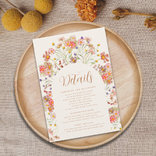 Carte D'accompagnement Détails de mariage en terre cuite de florale d'aut