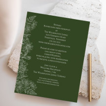 Détails de mariage floral blanc vert élégant