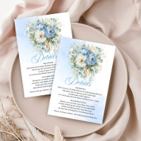 Détails de mariage Floral de Lumière Rustique Bleu