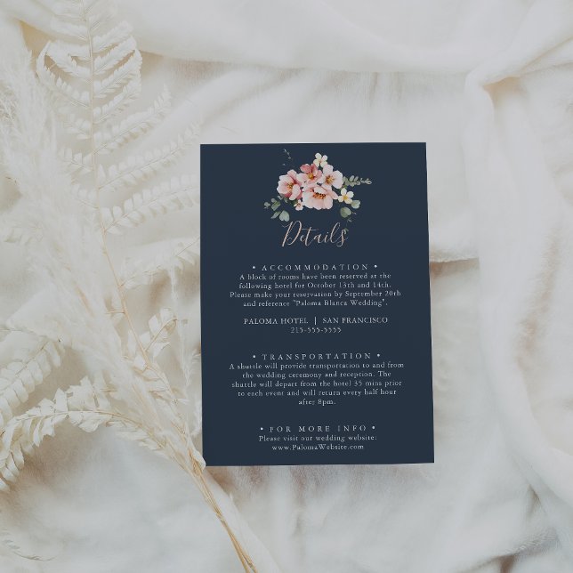 Carte D'accompagnement Détails de mariage floral de rose de jardin d'euca (Créateur téléchargé)