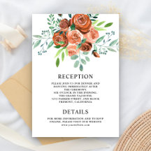 Détails de mariage floral Terracotta Roses Terreus