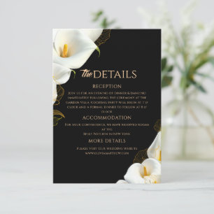Carte D'accompagnement Détails de mariage floraux modernes