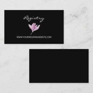 Carte D'accompagnement Détails de mariage floraux noirs avec magnolia vio
