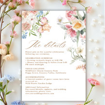 Détails de mariage floraux pastel de printemps ave