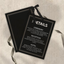 Détails de mariage formel Minimaliste en noir et b