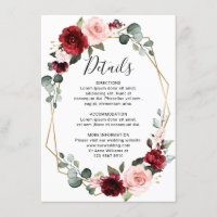 Détails de mariage géométrique moderne de teinte d