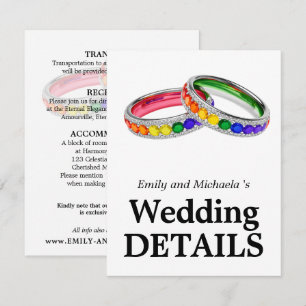 Carte D'accompagnement 🌈 Détails de mariage LGBTQ Entremêlés dans la Fi