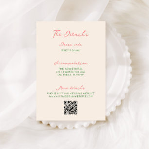 Carte D'accompagnement Détails de mariage manuscrits fantaisistes et exce