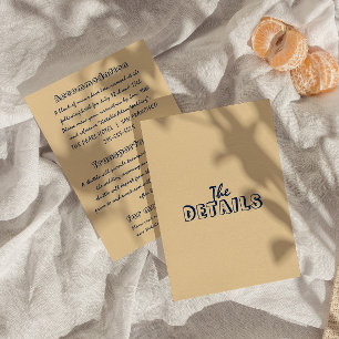 Carte D'accompagnement Détails de mariage modernes rétro colorés écrits à