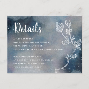 Carte D'accompagnement Détails de mariage Monogramme Nuit étoilée au clai