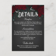 Détails de mariage Romance Sombre Roses Rouges