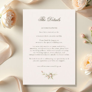 Carte D'accompagnement Détails de mariage rose éthérée de jardin vintage