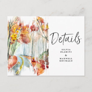 Carte D'accompagnement Détails de mariage rustique d'automne pour invités