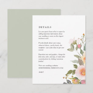 Carte D'accompagnement Détails de mariage Rustique Floral Spring