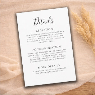 Carte D'accompagnement Détails de Mariage Rustique Moderne