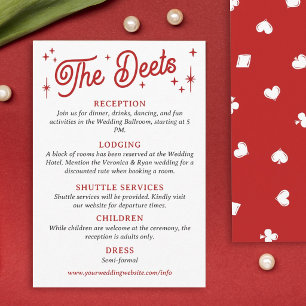 Carte D'accompagnement Détails de mariage Suites Poker Red Lucky In Love