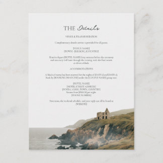Carte D'accompagnement Détails de mariage sur la falaise de la côte irlan