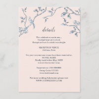 Détails de mariage Toile de Jouy française bleu et