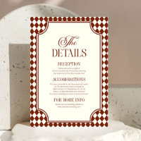 Détails de mariage vintage burgundy d'argent ancie
