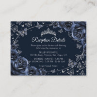 Détails de réception de Quinceanera argent marine