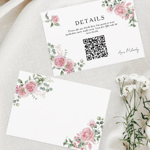 Carte D'accompagnement Détails de Roses Roses Modernes Code QR de Remise