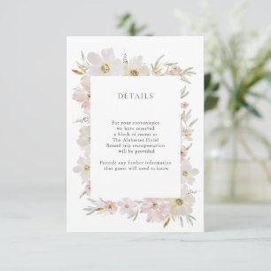 Carte D'accompagnement Détails des fleurs d'aquarelle crème et blush