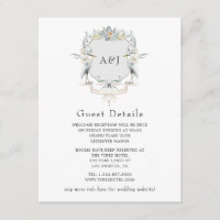 Détails des invités de mariage avec blason de mono