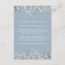 Détails d'information des invités en bleu poussiér