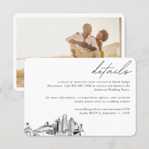 Carte D'accompagnement Détails du bloc de chambres d'hôtel pour mariage à