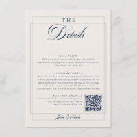 Détails du code QR de calligraphie ivoire marine c