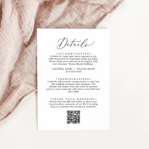 Carte D'accompagnement Détails du code QR de la calligraphie noire délica