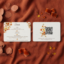 Détails du code QR de mariage aux fleurs sauvages
