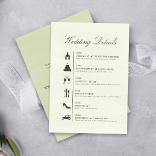 Carte D'accompagnement Détails du code QR du calendrier de mariage minima
