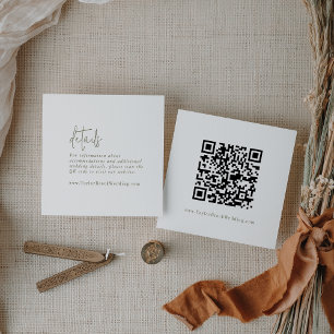 Carte D'accompagnement Détails du code QR moderne chic vert et blanc