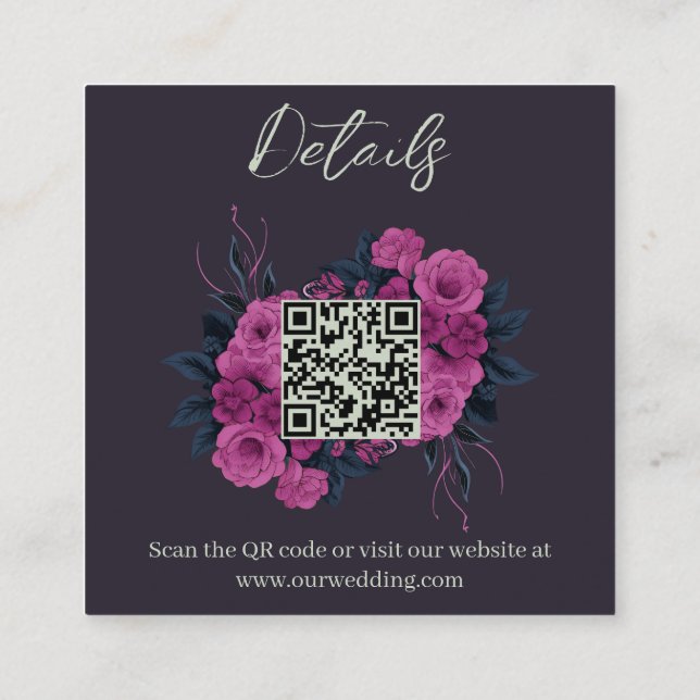 Carte D'accompagnement Détails du code QR pour les amoureux gothiques rom (Dos)
