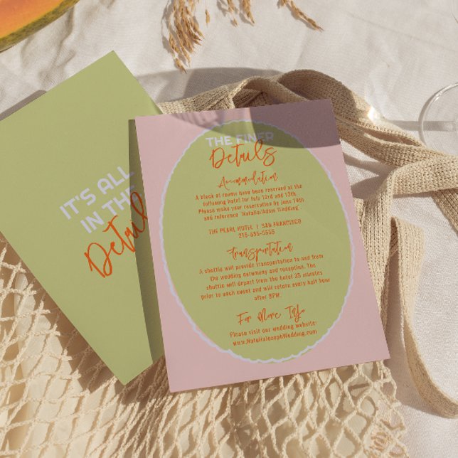 Carte D'accompagnement Détails du Mariage amusant écrit à la main (Créateur téléchargé)